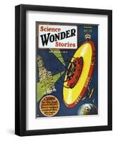 Sci-Fi Magazine Cover, 1929-Frank R. Paul-Framed Giclee Print