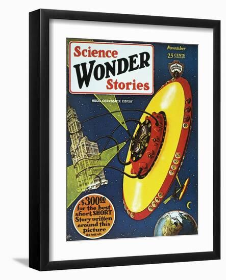 Sci-Fi Magazine Cover, 1929-Frank R. Paul-Framed Giclee Print