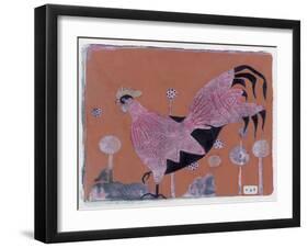 Sci-Fi Purple Rooster 6-Maria Pietri Lalor-Framed Giclee Print