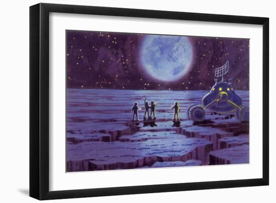 Sci Fi - Spacemen on Blue Alien Planet, 1966-null-Framed Giclee Print