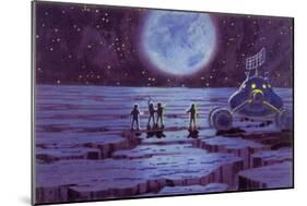 Sci Fi - Spacemen on Blue Alien Planet, 1966-null-Mounted Giclee Print