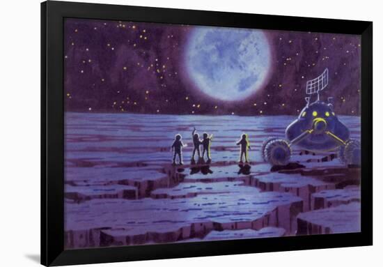 Sci Fi - Spacemen on Blue Alien Planet, 1966-null-Framed Giclee Print