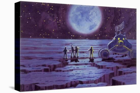 Sci Fi - Spacemen on Blue Alien Planet, 1966-null-Stretched Canvas