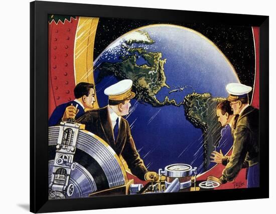 Sci Fi - Steering Spaceship, 1933-Frank R. Paul-Framed Giclee Print