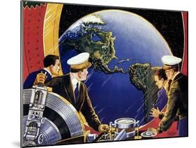 Sci Fi - Steering Spaceship, 1933-Frank R. Paul-Mounted Giclee Print