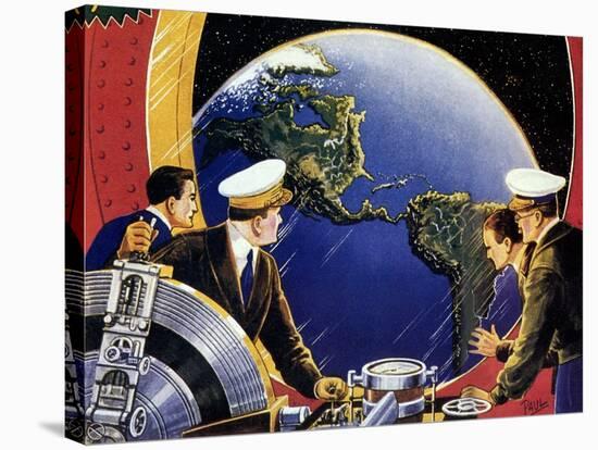 Sci Fi - Steering Spaceship, 1933-Frank R. Paul-Stretched Canvas