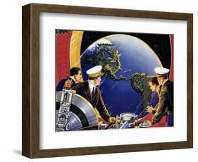 Sci Fi - Steering Spaceship, 1933-Frank R. Paul-Framed Giclee Print