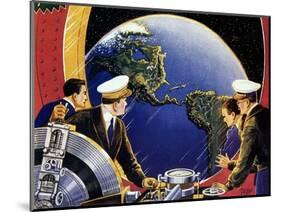 Sci Fi - Steering Spaceship, 1933-Frank R. Paul-Mounted Giclee Print