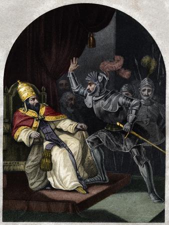 Colonna Slapping Pope Boniface VIII across the Face, 1303' Print - Bianchetti | AllPosters.com