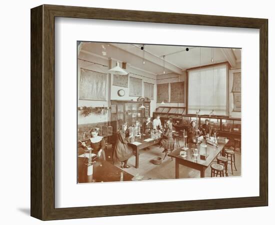 Science Class, Aristotle Road Girls School, Clapham, London, 1908-null-Framed Photographic Print