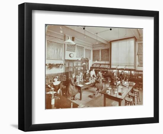 Science Class, Aristotle Road Girls School, Clapham, London, 1908-null-Framed Photographic Print