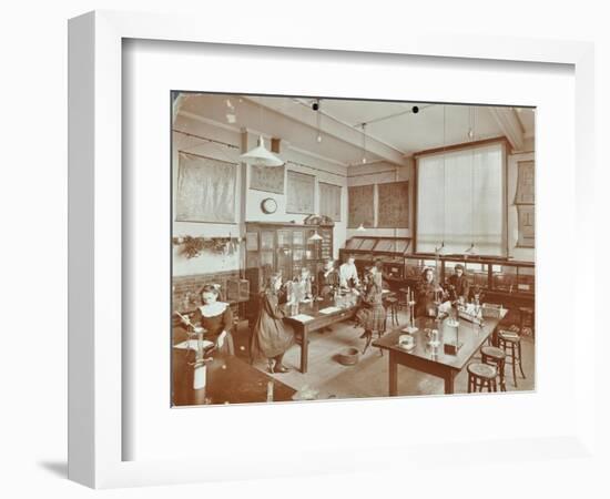 Science Class, Aristotle Road Girls School, Clapham, London, 1908-null-Framed Photographic Print