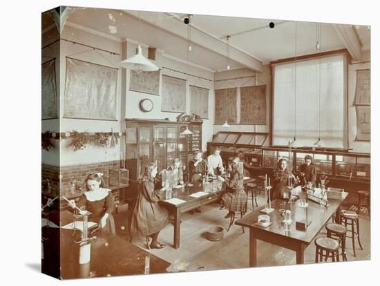 Science Class, Aristotle Road Girls School, Clapham, London, 1908-null-Stretched Canvas