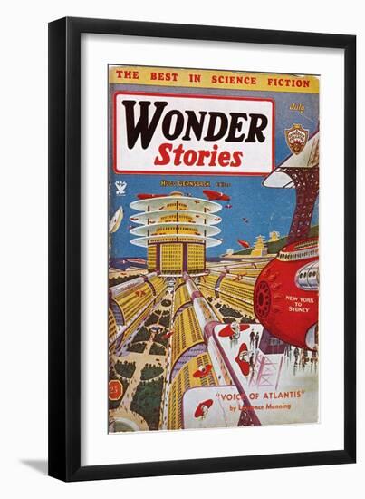 Science Fiction Cover, 1934-Frank R. Paul-Framed Premium Giclee Print