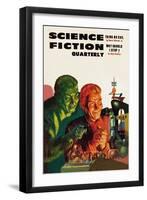 Science Fiction Quarterly: Diabolical Scheming-null-Framed Art Print
