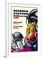 Science Fiction Quarterly: Robot Attack-null-Framed Art Print