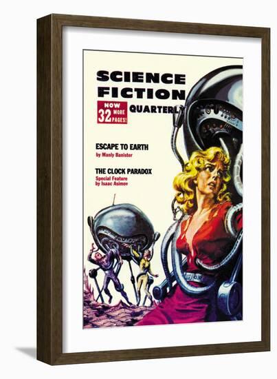 Science Fiction Quarterly: Robot Attack-null-Framed Art Print