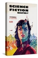 Science Fiction Quarterly: Woman with Forehead Transmitter-null-Stretched Canvas