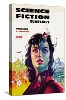 Science Fiction Quarterly: Woman with Forehead Transmitter-null-Stretched Canvas