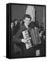 Science Student Playing the Accordian-Ed Clark-Framed Stretched Canvas