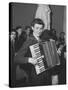 Science Student Playing the Accordian-Ed Clark-Stretched Canvas