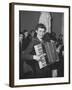 Science Student Playing the Accordian-Ed Clark-Framed Photographic Print