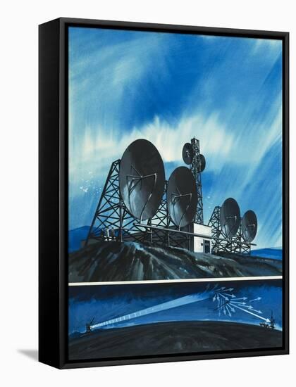 Science Survey: Radio Links Around the World-Wilf Hardy-Framed Stretched Canvas