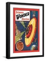 Science Wonder Stories: Invasion of the Landmark Snatchers-null-Framed Art Print