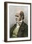 Sciences and Scientists: Portrait of the English Naturalist Charles Darwin (1809-1882), London. Col-null-Framed Giclee Print
