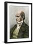 Sciences and Scientists: Portrait of the English Naturalist Charles Darwin (1809-1882), London. Col-null-Framed Giclee Print