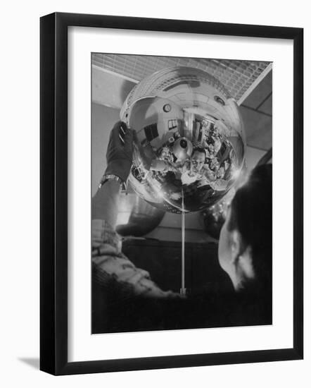 Scientist Alexander Simkovich Working on a Us Artificial Satellite-Hank Walker-Framed Photographic Print