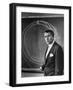 Scientist Dr. Wernher Von Braun Standing Explains Theory of Satellite Flight at Redstone Missile Hz-Walter Sanders-Framed Premium Photographic Print