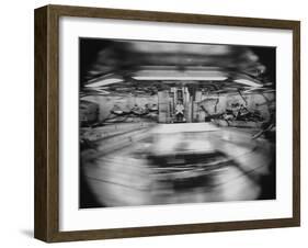 Scientist Jiro Oyama Observing Whirling Cages of Centrifuge Containing Animals-Ralph Crane-Framed Photographic Print