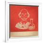 Scientist on Red Background,Poster Grunge Design-mamanamsai-Framed Art Print