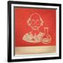 Scientist on Red Background,Poster Grunge Design-mamanamsai-Framed Art Print