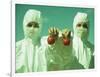 Scientists Holding GM Tomatoes-Cristina-Framed Photographic Print