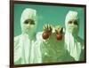 Scientists Holding GM Tomatoes-Cristina-Framed Photographic Print