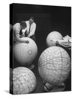 Scientists Studying Moon Phases on Models in Preparation For US Manned Flight to Moon-Fritz Goro-Stretched Canvas