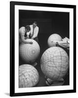 Scientists Studying Moon Phases on Models in Preparation For US Manned Flight to Moon-Fritz Goro-Framed Photographic Print