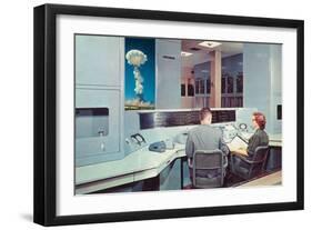 Scientists Watching Nuclear Blast-null-Framed Art Print