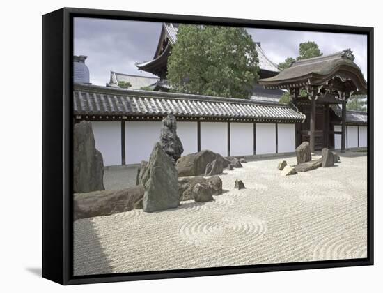 Scilent Stone Garden, Kyoto, Japan-Shin Terada-Framed Stretched Canvas