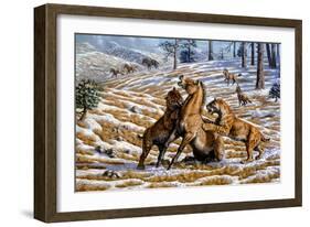 Scimitar Cats Attacking a Horse-Mauricio Anton-Framed Photographic Print