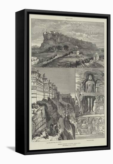 Scindia's Fortress of Gwalior, Central India-William 'Crimea' Simpson-Framed Stretched Canvas