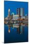 Scioto River and Columbus Ohio skyline at dusk-null-Mounted Premium Photographic Print