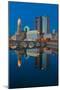 Scioto River and Columbus Ohio skyline at dusk-null-Mounted Photographic Print