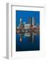 Scioto River and Columbus Ohio skyline at dusk-null-Framed Photographic Print