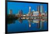 Scioto River and Columbus Ohio skyline at dusk-null-Framed Photographic Print