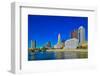 Scioto River and Columbus Ohio skyline in autumn-null-Framed Photographic Print