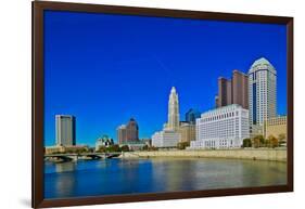 Scioto River and Columbus Ohio skyline in autumn-null-Framed Photographic Print