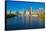 Scioto River and Columbus Ohio skyline in autumn-null-Framed Stretched Canvas